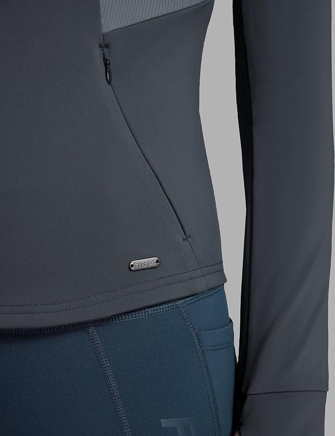 FitsT4 Sports Womens Equestrian Riding Shirts Long Sleeve Fleece Lined Horse Full-Zip Winter Thermal Jackets