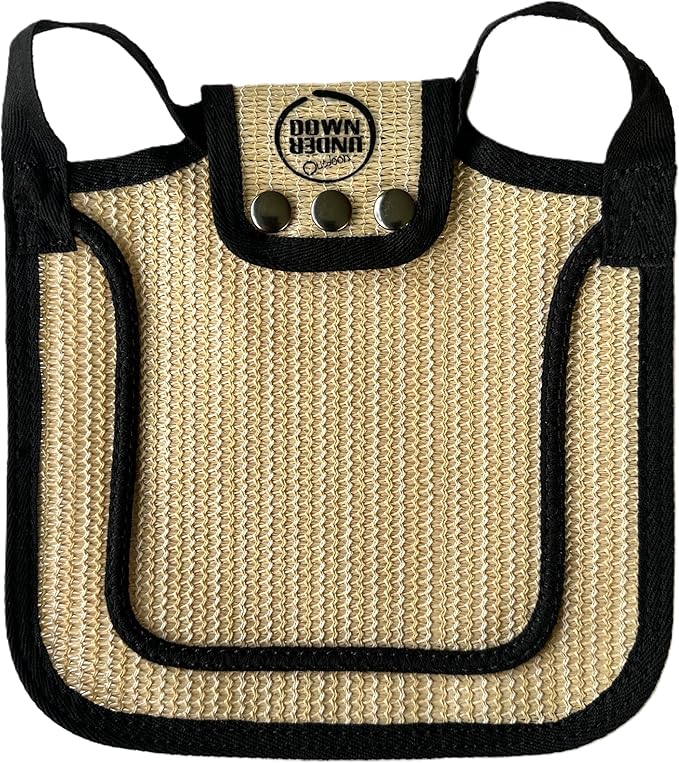 DOWN UNDER OUTDOORS 4 Pack Medium-Large Saddles with Adjustable Straps, Poultry Saver, Protector, Apron, Supplies, Care Products (Sand Mesh)