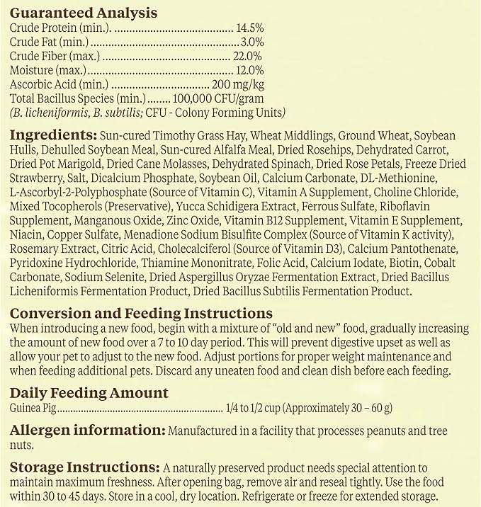 Kaytee Food from The Wild Natural Pet Guinea Pig Food, 4 Pound