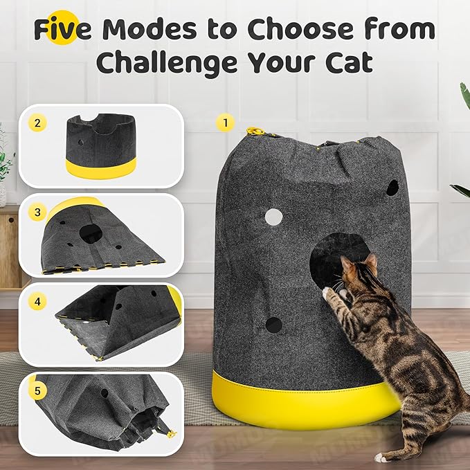 Cat Play Bag Collapsible Cat Activity Center Mat Play Rug Cats Activity Adventure Carpet Cats Tunnel Bags Drill Sleeping Bag Crinkle Bags for Indoor