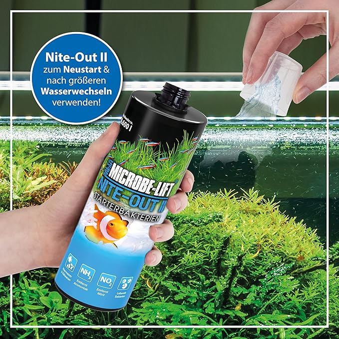 MICROBE-LIFT Nite-Out II Aquarium Bacteria for Start-up, Instantly Cycle Aquariums, Add Fish on Day 1, Rapid Ammonia and Nitrite Reducer for Freshwater & Saltwater Fish Tank, 64 Ounces (NITEH64)