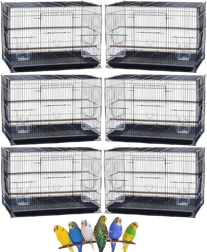 Lot of 6 Aviary Breeding Bird Finch Parakeet Finch Flight Breeder Cage 24" x 16" x 16"H (Black, 24" x 16" x 16"H)