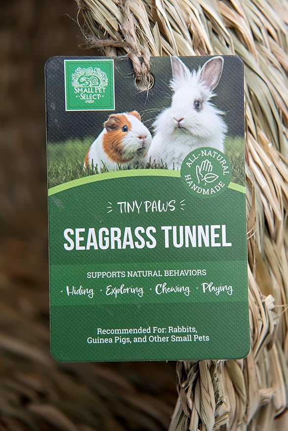 Small Pet Select - Jumbo - Tiny Paws Seagrass Tunnel for Rabbits, Guinea Pigs, and Other Small Animals