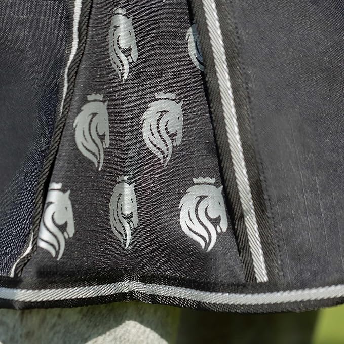 Equinavia Norse Lightweight 100g Fill Horse Rain Blanket | Waterproof Turnout Sheet - Black - 66 in - Black - 84 in