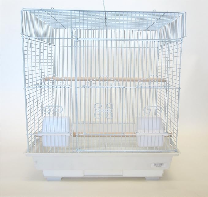 YML 3/8-Inch Bar Spacing SquareTop Small Bird Cage, 18-Inch by 14-Inch, White
