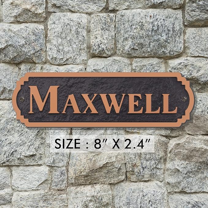 Acrylic Horse Stall Name Plate, 2.4" x 8" Personalized Stall Signs, UV Protected, Custom Pet Name Sign, All Weather Adhesive, Mounting (Antique Copper, Style 5)
