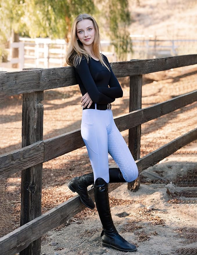 FitsT4 Sports Women's Full Seat Riding Tights Active Silicon Grip Horse Riding Tights Equestrian Breeches