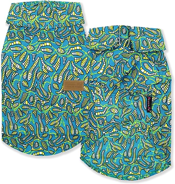 Parisian Pet Tribal Camp Dog Beach Shirt - 100% Cotton - XL Summer Clothes - Stylish Costume - Breathable and Cool - Machine Washable