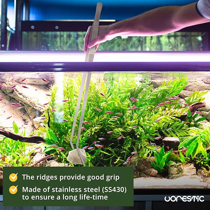 VORESTIC Aquarium Tweezers (Curved, 23.6")