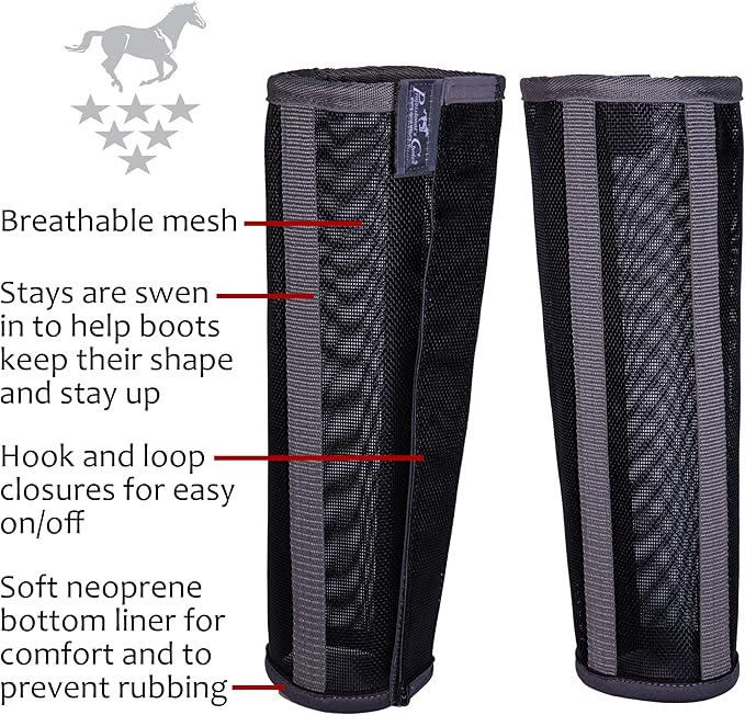 Professional's Choice Deluxe Fly Boots | Breathable Mesh | 4 Pack