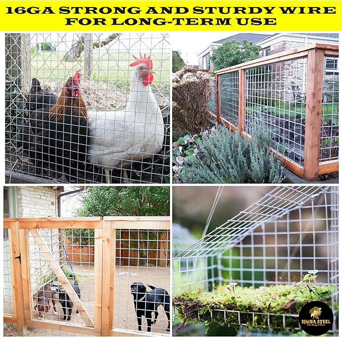 36” x 100 FT Hardware Cloth 1 inch Mesh 16 Gauge, Hot Dip Galvanised Wire Mesh, Rust Proof, Welded Cage Wire Rolls for Garden, Fence, Chicken, Rabbit, Pet Enclosures
