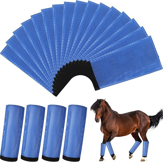 Set of 16 Mesh Fly Boots for Horse Breathable Mesh Horse Boots Protective Horse Leg Wraps Horse Leggings for Preventing Flies and Mosquitoes Bites