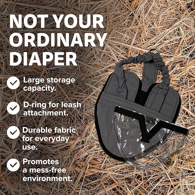 Hen Holster Wrap-Around Bird Diaper & Harness for Hens, Roosters, Ducks, Geese - with Removable Vinyl Liner, Adjustable Fit for Outdoor Adventures & Indoor Use - Easy to wear - XL, Gray
