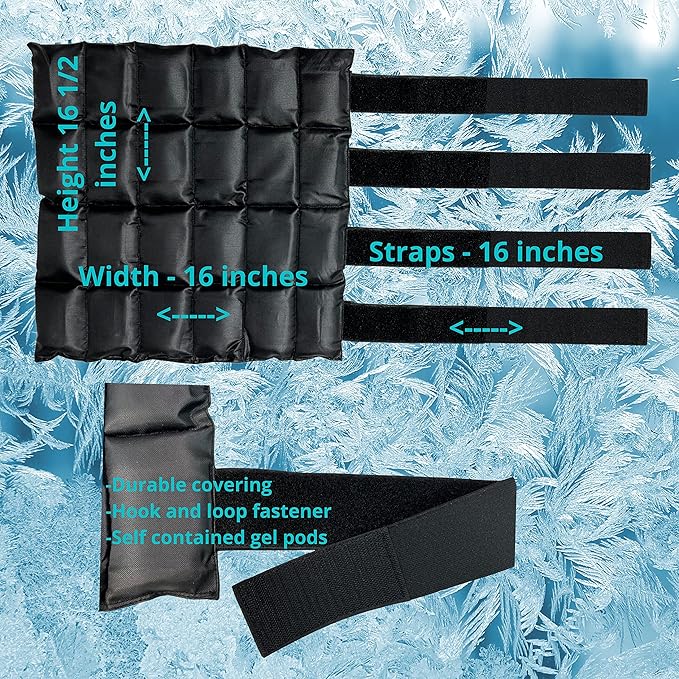 Prairie Horse Supply Ice Boot for Horse and Pony Durable Nylon Leg Ice Gel Boot Wrap Cold Therapy, One Size Fits All with Flexible Straps for Hock, Ankle, Knee, Legs, Boots, and Hooves