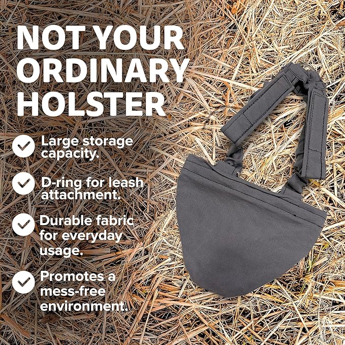 Hen Holster Bikini Diaper, Bird Diaper & Harness for Hens, Roosters, Ducks, Geese - with Removable Vinyl Liner, Adjustable Fit for Outdoor Adventures & Indoor Use - Easy to wear - S/M, Gray