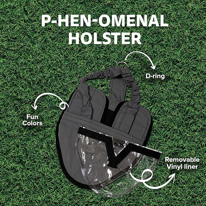 Hen Holster Wrap-Around Bird Diaper & Harness for Hens, Roosters, Ducks, Geese - with Removable Vinyl Liner, Adjustable Fit for Outdoor Adventures & Indoor Use - Easy to wear - XL, Gray
