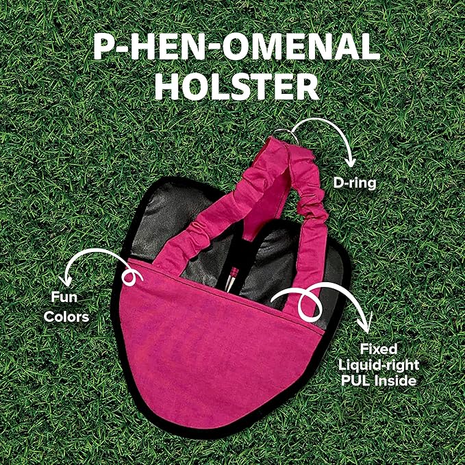 Hen Holster Bird Diaper, Wrap Around - for Hens, Roosters, Ducks, Leak-Proof Design, Comfortable Fleece Strap Bird Harness with Sewn-in Liner, Secure Hook and Loop Closure - Large, Pink