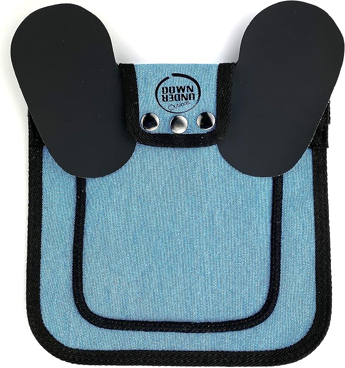 DOWN UNDER OUTDOORS 4 Pack Medium-Large Saddles with Adjustable Straps, Poultry Saver, Protector, Apron, Supplies, Care Products (Blue)