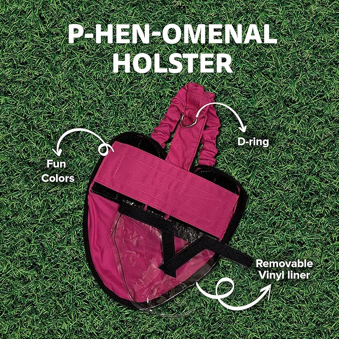 Hen Holster Wrap-Around Bird Diaper & Harness for Hens, Roosters, Ducks, Geese - with Removable Vinyl Liner, Adjustable Fit for Outdoor Adventures & Indoor Use - Easy to wear - XL, Pink