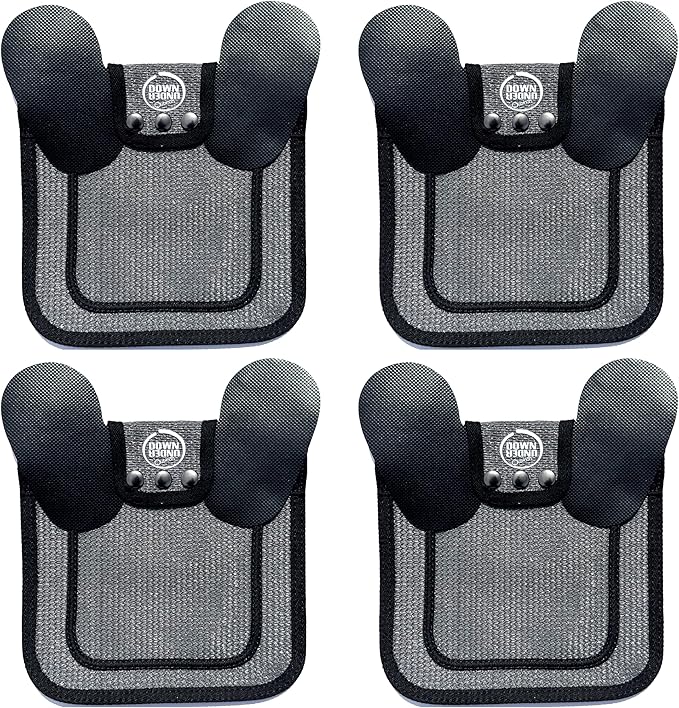 DOWN UNDER OUTDOORS 4 Pack Medium-Large Saddles with Adjustable Straps, Poultry Saver, Protector, Apron, Supplies, Care Products (Grey Mesh)…