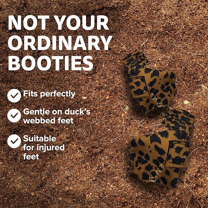 Duck Shoes for Injured Feet – Protective Neoprene Footwear for Ducks, Protective Shoes for Birds with Injured feet, Bumblefoot Relief - Medium, 3.5” Max. Inside Width - Leopard