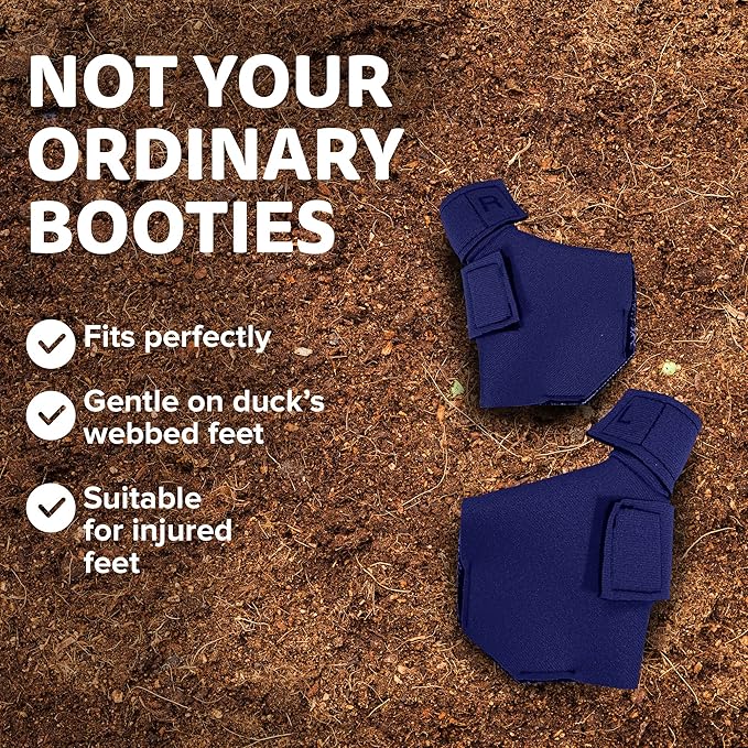 Duck Shoes for Injured Feet – Protective Neoprene Footwear for Ducks, Protective Shoes for Birds with Injured feet, Bumblefoot Relief - Small, 2.5’’ Max. Inside Width - Navy