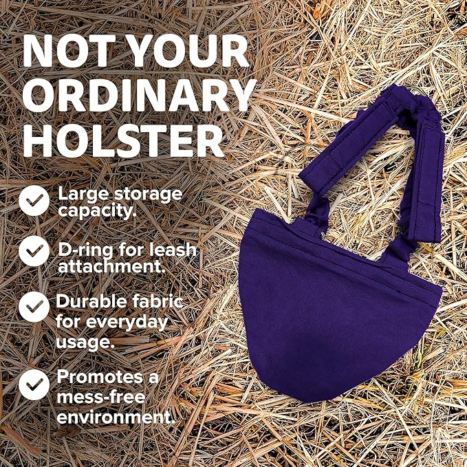 Hen Holster Bikini Diaper, Bird Diaper & Harness for Hens, Roosters, Ducks, Geese - with Removable Vinyl Liner, Adjustable Fit for Outdoor Adventures & Indoor Use - Easy to wear - S/M, Purple
